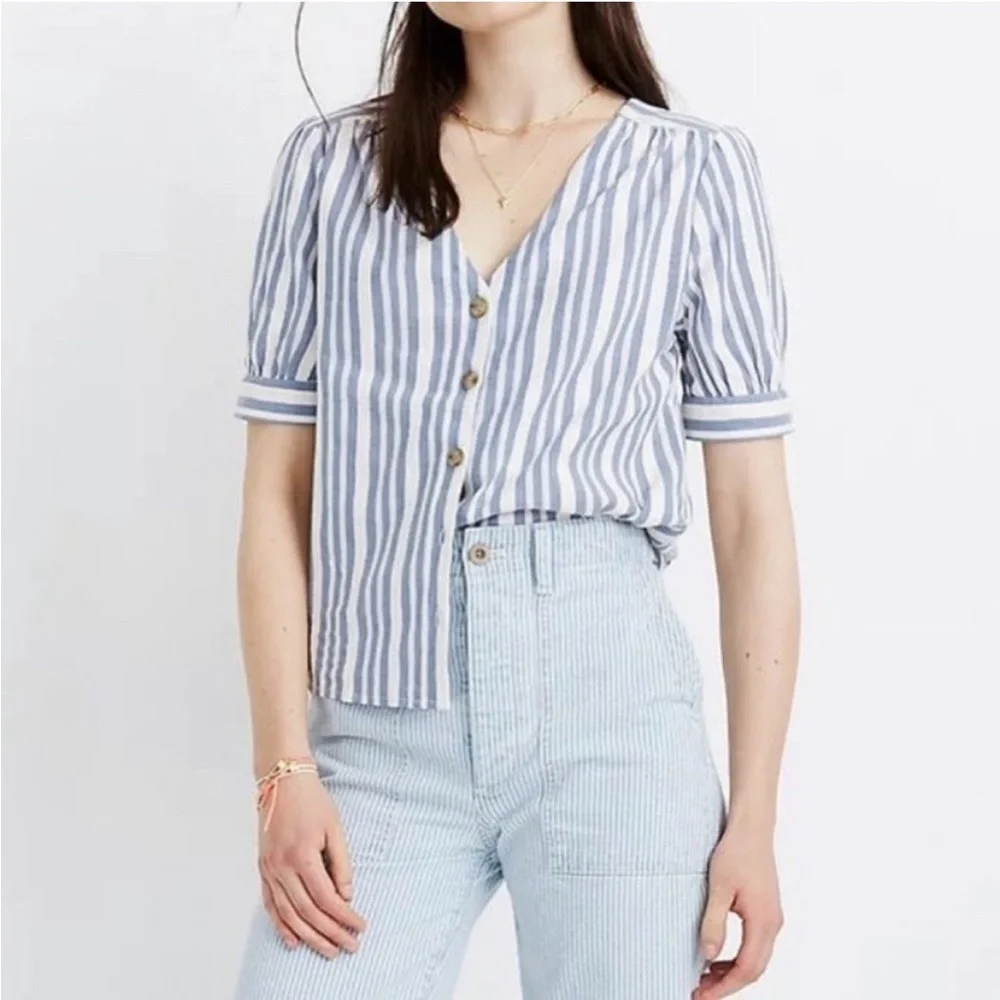Madewell Plaza Striped Button Down Shirt - Picture 3 of 7